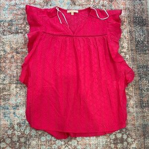 Gibson Latimer Pink Ruffled Blouse
